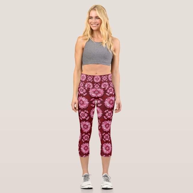 mehrfarbiges Muster Capri Leggings (Vorderseite)
