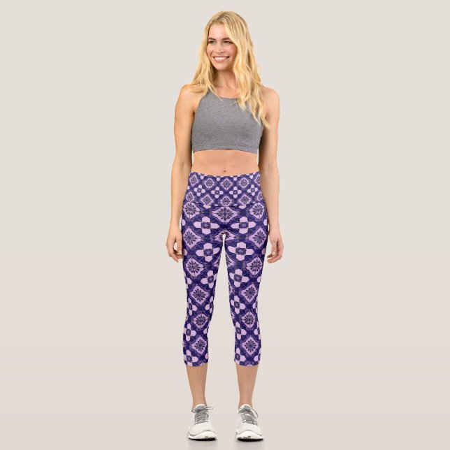mehrfarbiges Muster Capri Leggings (Vorderseite)
