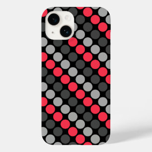 Mehrfarbiges Muster Retro Sixties Polka Dots Grau Case-Mate iPhone 14 Hülle
