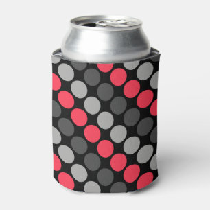Mehrfarbiges Muster Retro Sixties Polka Dots Grau Dosenkühler