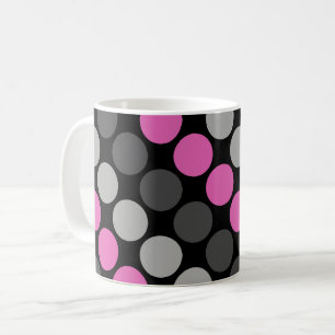 Mehrfarbiges Muster Retro Sixties Polka Dots Grau Kaffeetasse
