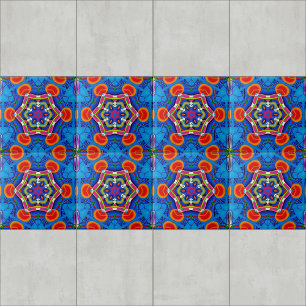 mehrfarbiges Ölgemälde Kaleidoskop Fliese