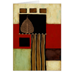 mehrfarbiges Paneelgemälde mit braunem Leaf