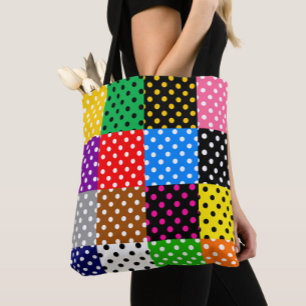 mehrfarbiges Patchwork Quilt Polka Dots