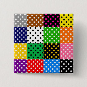 mehrfarbiges Patchwork Quilt Polka Dots Button
