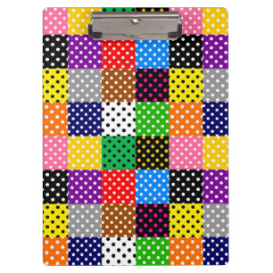 mehrfarbiges Patchwork Quilt Polka Dots Klemmbrett