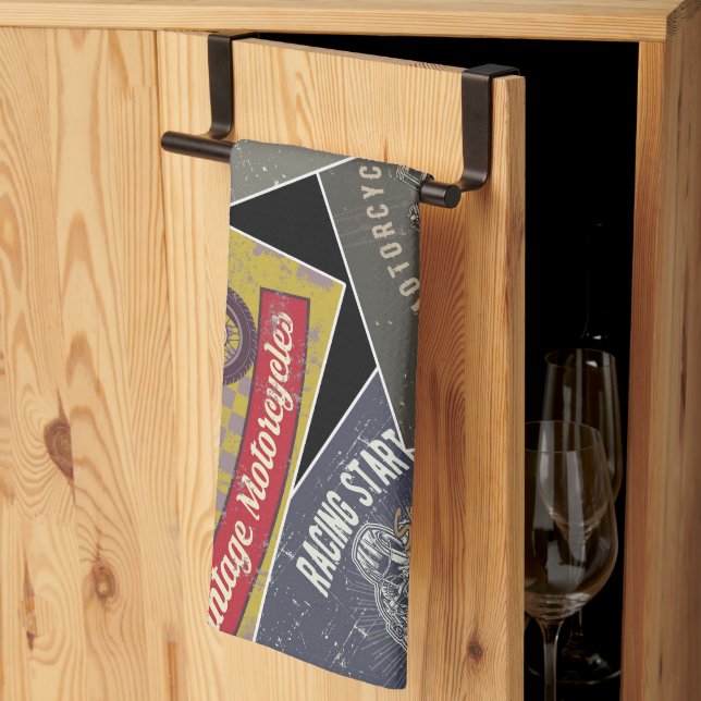 Mehrfarbiges Retro-Auto Geschirrtuch (Drittel gefaltet)