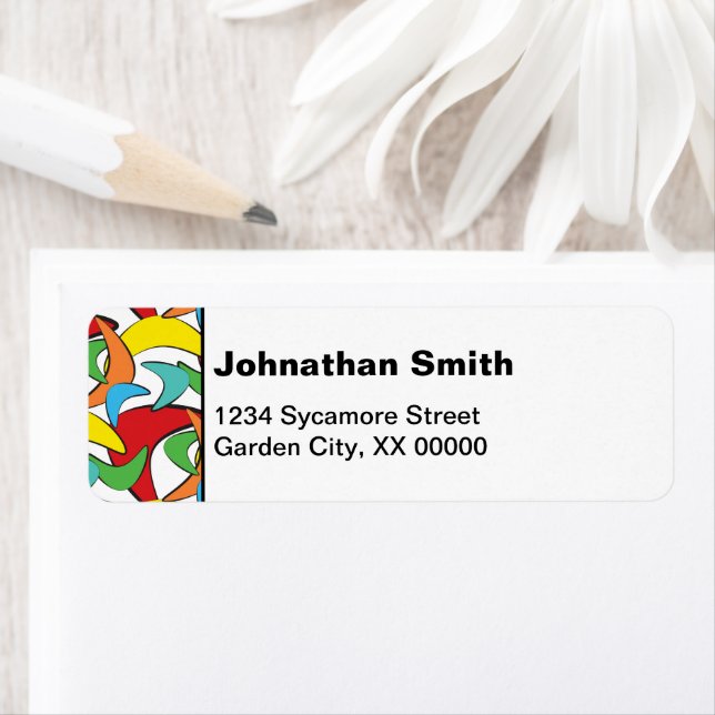 Mehrfarbiges Retro-Boomerang-Muster (Insitu)