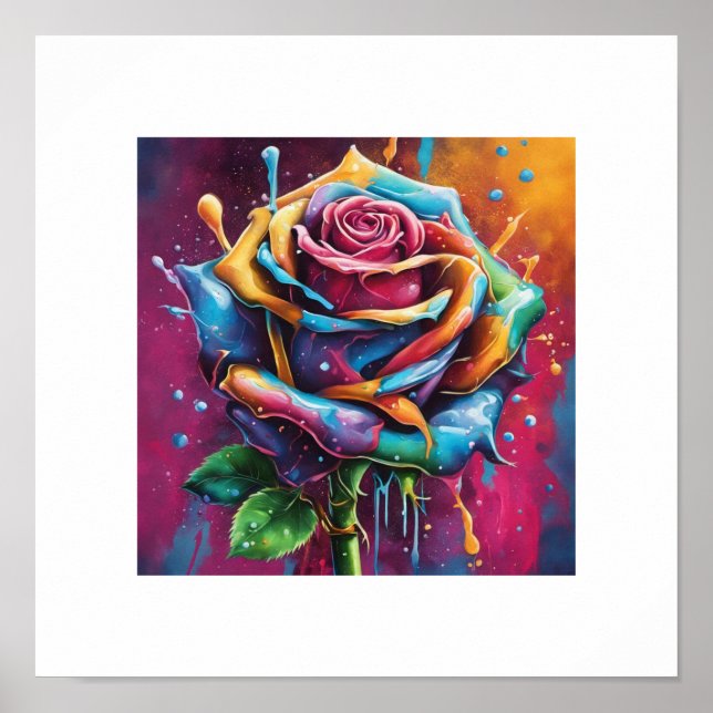 mehrfarbiges Rose-Poster Poster (Vorne)
