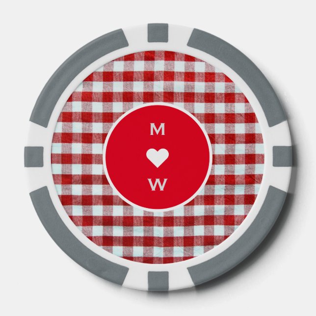 Mehrfarbiges Rot- und Weißdesign mit Text Pokerchips (Vorderseite)