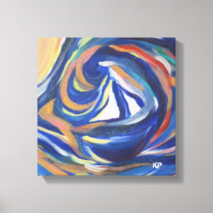 mehrfarbiges Segelboot Meer Akryllackierung Drucke