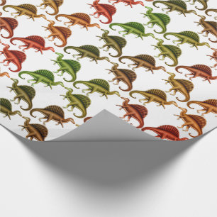 Mehrfarbiges Spinosaurus Dinosaurier-Packpapier Geschenkpapier