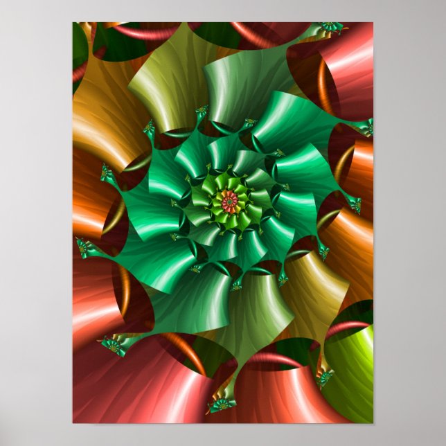 Mehrfarbiges Spiral Muster Poster (Vorne)