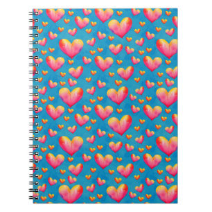 Mehrfarbiges Watercolor-Herzbuch Notizblock