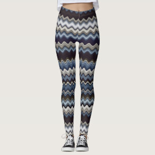 mehrfarbiges Wavy Muster Leggings