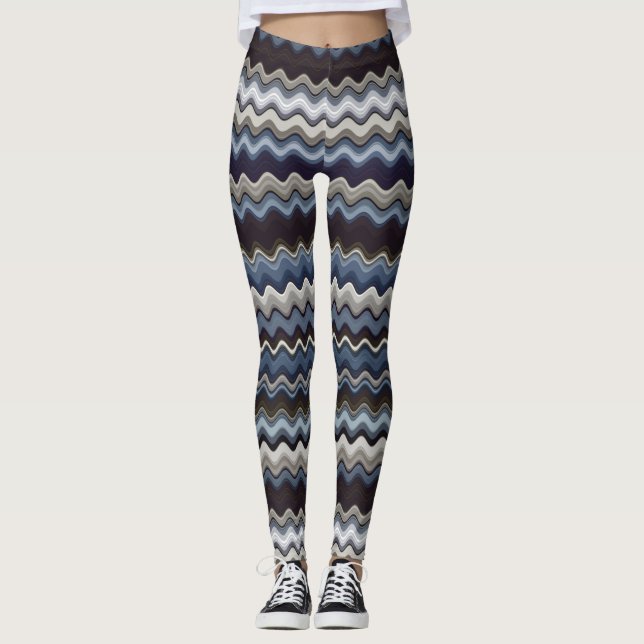 mehrfarbiges Wavy Muster Leggings (Vorderseite)