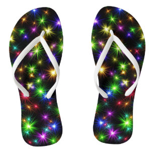 mehrfarbiges Weihnachtsstars-Muster Flip Flops
