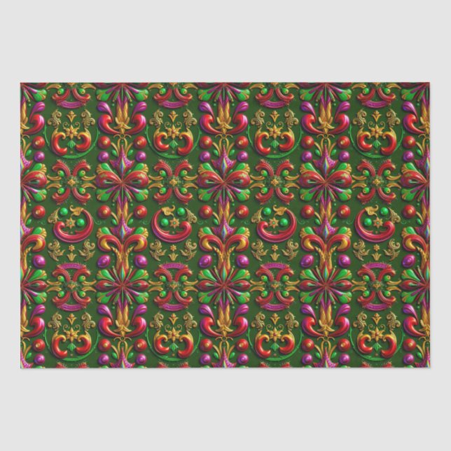 ~ mehrfarbiges Weihnachtswrapping ~ Seidenpapier (Vorderseite)