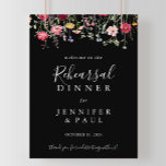 Mehrfarbiges Wildblume Probe Dinner Willkommen Poster<br><div class="desc">Dieses bunte Begrüßungsschild für die Probe der Wildblume eignet sich perfekt für eine moderne Hochzeitsfeier. Das Design umfasst eine bunte Auswahl an rosa,  rot,  lila,  gelb,  weiß,  violett,  rot,  bordeauxfarbenen Blume in schwarzem Hintergrund.</div>