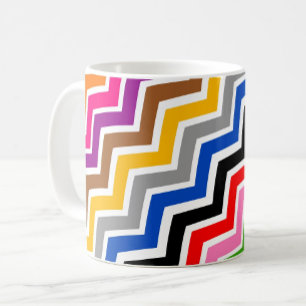 Mehrfarbiges Zigzag Zickzack Muster Kaffeetasse