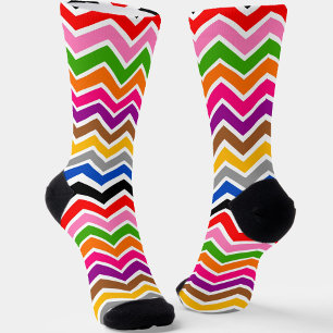 Mehrfarbiges Zigzag Zickzack Muster Socken