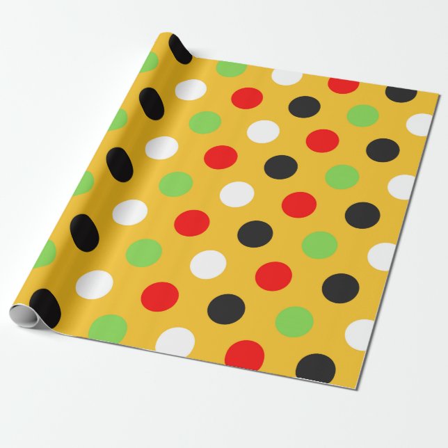 Mehrfarbpolka-Dot Geschenkpapier (Ungerollt)