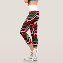 Mehrfarbstreifen Capri Leggings