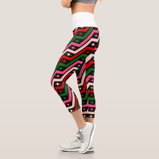 Mehrfarbstreifen Capri Leggings (Links)