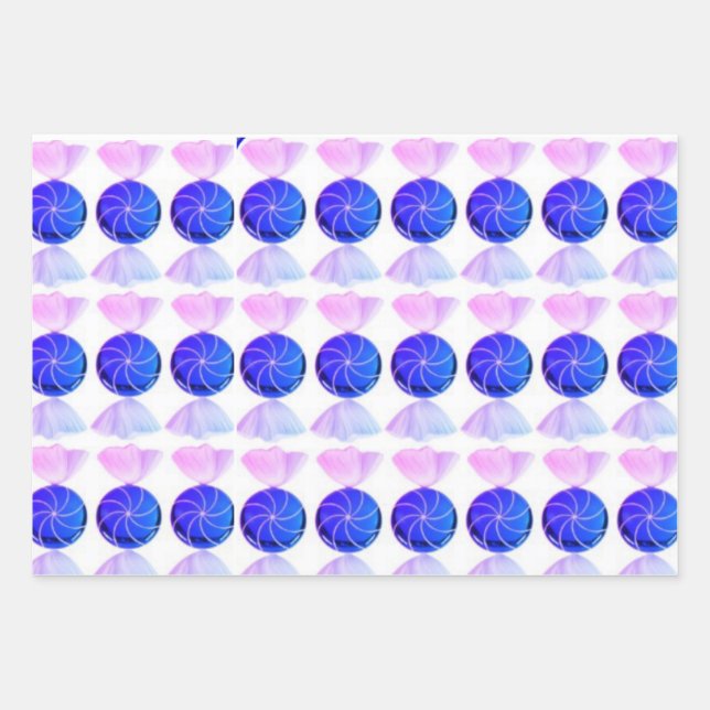 Mehrpack-Wrapping Paper Flat Sheet Set von 3 Geschenkpapier Set (Vorderseite)