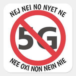 Mehrsprachig nein zum Aufkleber 5G