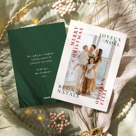 Mehrsprachige frohe Weihnachtsfamilie Feiertagskarte