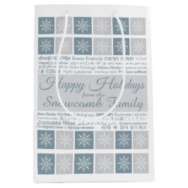 Mehrsprachige Geschenktasche "Happy Holidays" Mittlere Geschenktüte