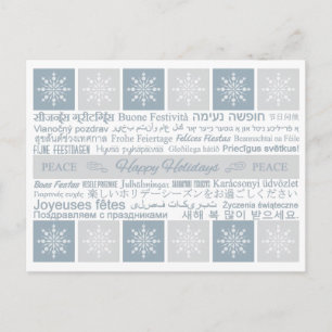 Mehrsprachige Happy Holidays-Karten Feiertagspostkarte