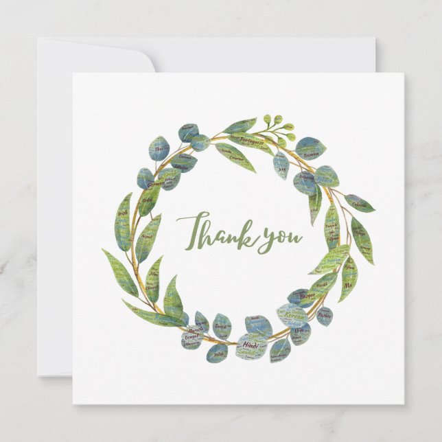 Mehrsprachige Kleider Dankeschön Karten (Vorderseite)