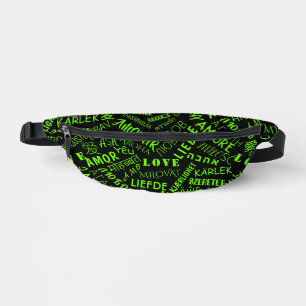 Mehrsprachige Liebe Text Fanny Pack Farbauswahl Bauchtasche