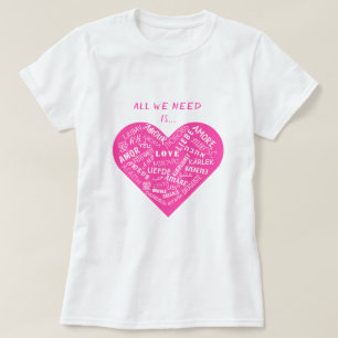 Mehrsprachige Liebe Text T - Shirt Internationales