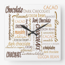 Mehrsprachige Schokoladentypografie Word Collage