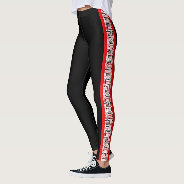 Mehrsprachiger Dank für Typografie Vertikale Strei Leggings (Links)