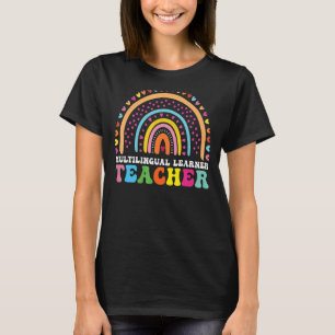 Mehrsprachiger Lerner Leopard Rainbow Multi T-Shirt