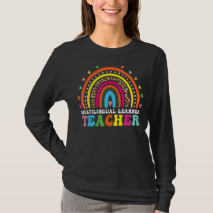 Mehrsprachiger Lerner Leopard Rainbow Multi T-Shirt
