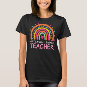 Mehrsprachiger Lerner Leopard Rainbow Multi T-Shirt