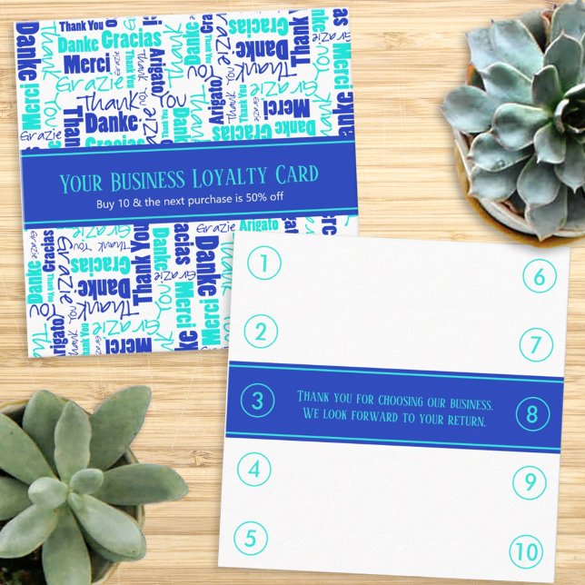 Mehrsprachiges Dankeschön an die Loyalität Quadratische Visitenkarte (Von Creator hochgeladen)