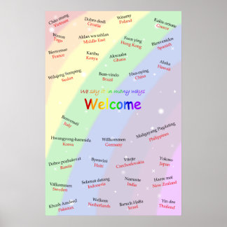 Mehrsprachiges ESL Welcome Poster