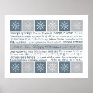 Mehrsprachiges frohe Feiertage Plakat