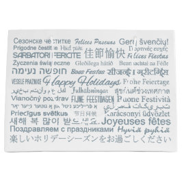 Mehrsprachiges Geschenk "Happy Holidays" Große Geschenktüte