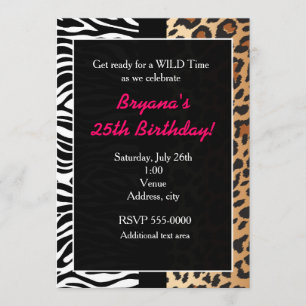 Mehrtierdruck Gepard Leopard Zebra Einladung