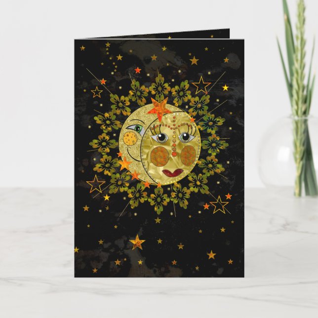 Mehrzweck, SONNE, MOND, STERNE, Abstrakt, Leere Karte (Vorderseite)