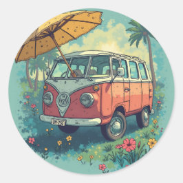 Mehrzweckfahrzeug Runder Aufkleber