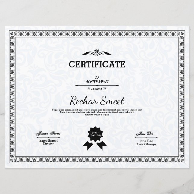 Mehrzweckzertifikat (Vorderseite)