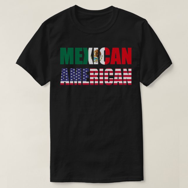 Meican American Flag  T-Shirt (Design vorne)